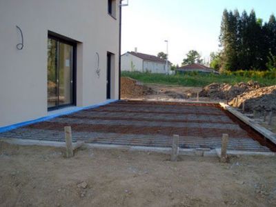 Terrasse en cours de construction